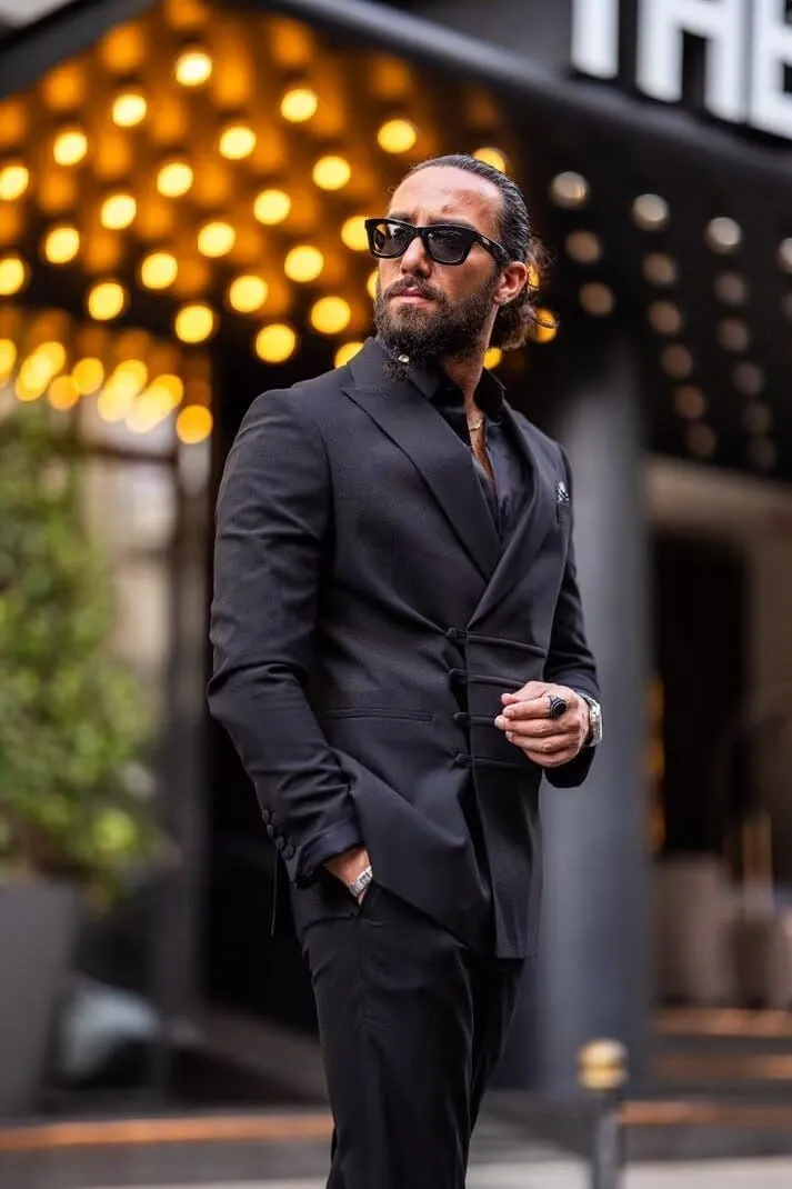 Men's 2 Piece Suit Slim Fit Chinese Suits for Men Wedding Suits Formal Business Prom Suits