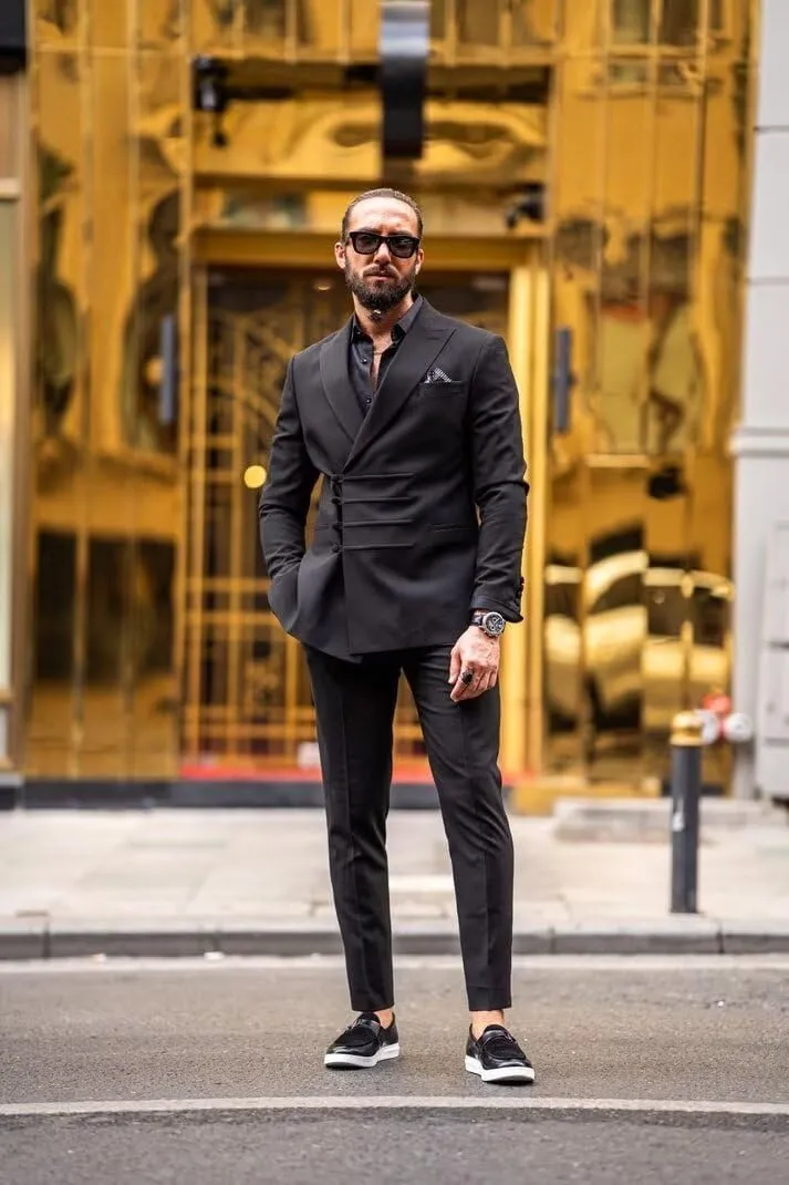 Men's 2 Piece Suit Slim Fit Chinese Suits for Men Wedding Suits Formal Business Prom Suits