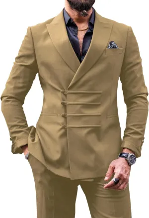 Men's 2 Piece Suit Slim Fit Chinese Suits for Men Wedding Suits Formal Business Prom Suits
