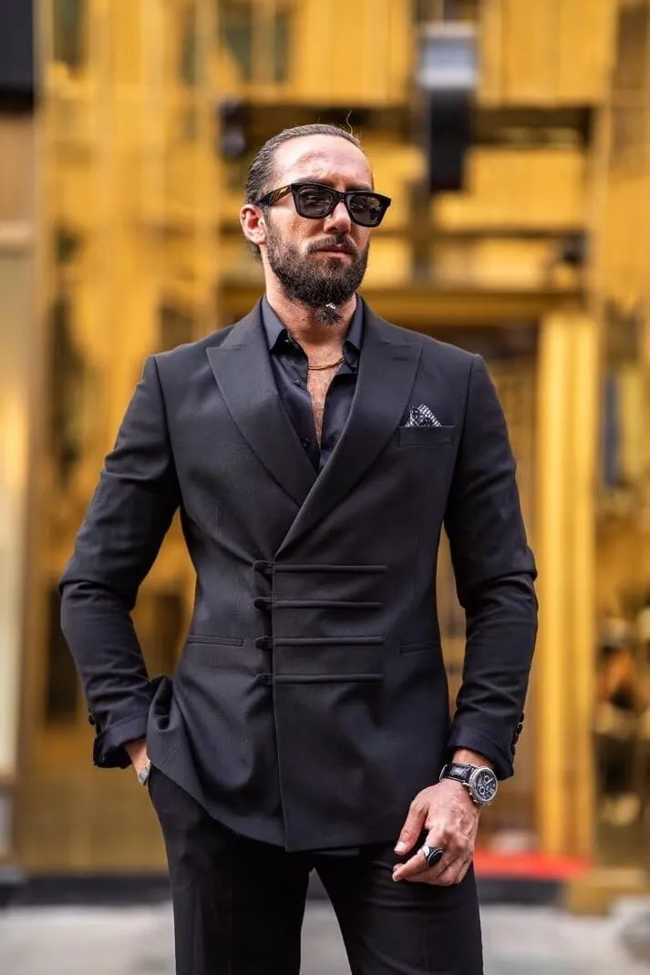Men's 2 Piece Suit Slim Fit Chinese Suits for Men Wedding Suits Formal Business Prom Suits