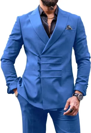 Men's 2 Piece Suit Slim Fit Chinese Suits for Men Wedding Suits Formal Business Prom Suits