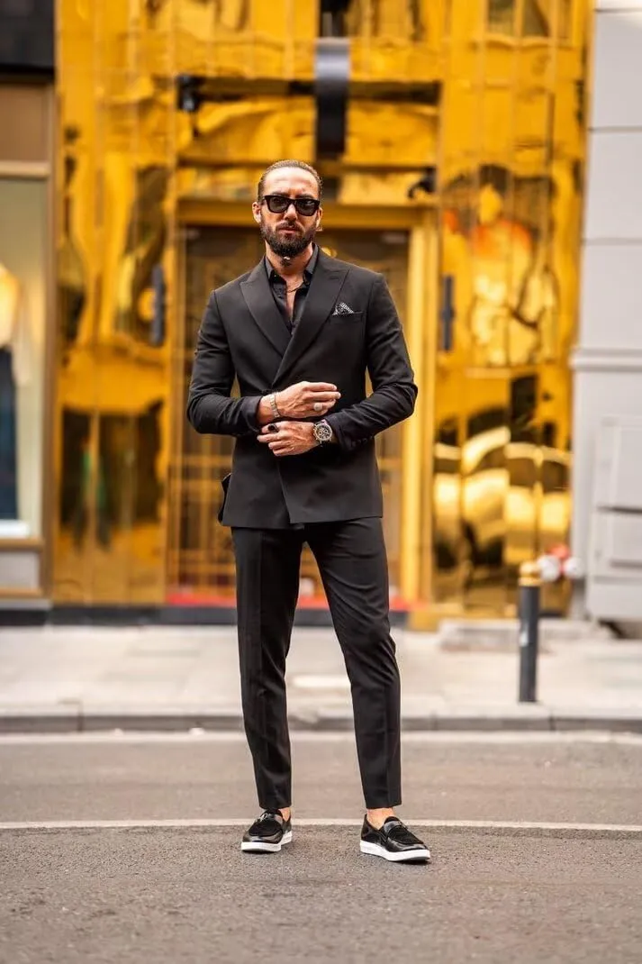 Men's 2 Piece Suit Slim Fit Chinese Suits for Men Wedding Suits Formal Business Prom Suits