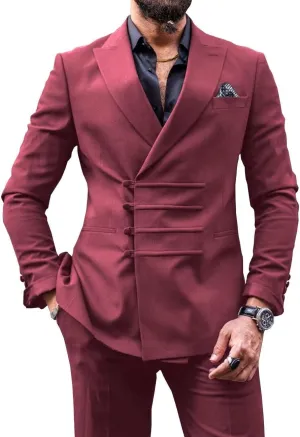 Men's 2 Piece Suit Slim Fit Chinese Suits for Men Wedding Suits Formal Business Prom Suits