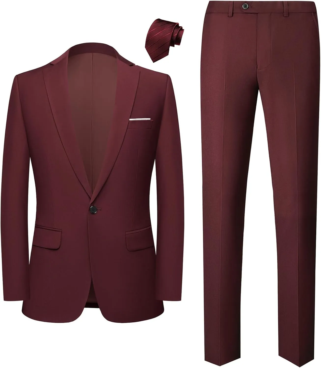 Mens 2 Piece Suits Classic Fit 1 Button Dress Suits Tuxedo Jacket Blazer for Wedding Business Dinner Prom