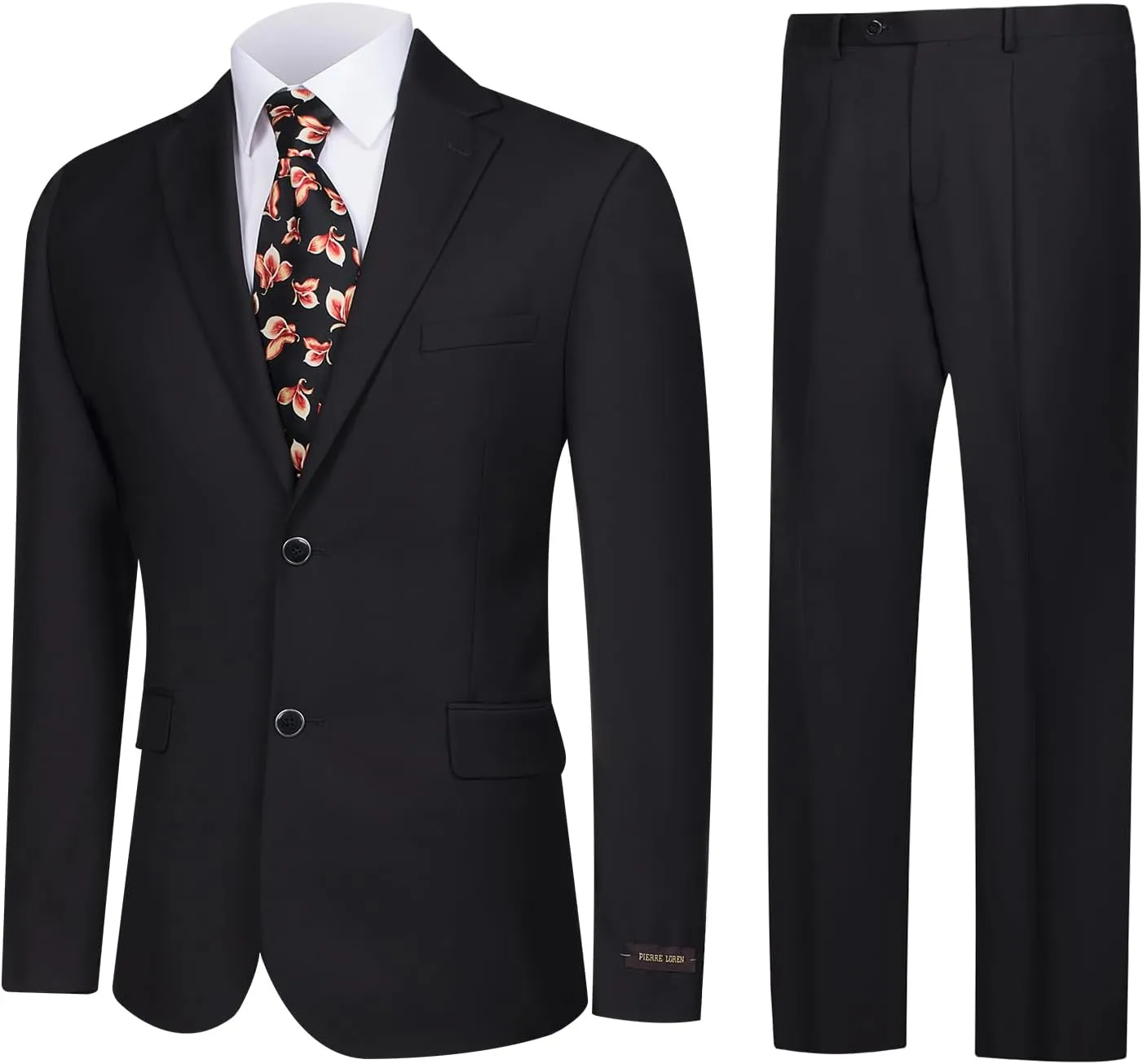 Men's 2 Piece Suits Classic Fit Single Breasted 2 Buttons Business Wedding Suit Jacket Blazer & Pleated Pants Set