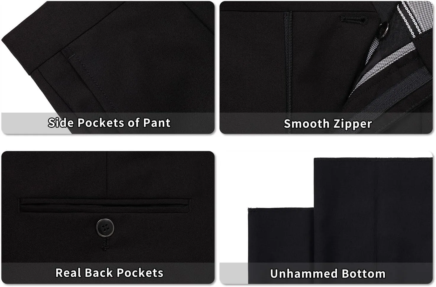 Men's 2 Piece Suits Classic Fit Single Breasted 2 Buttons Business Wedding Suit Jacket Blazer & Pleated Pants Set