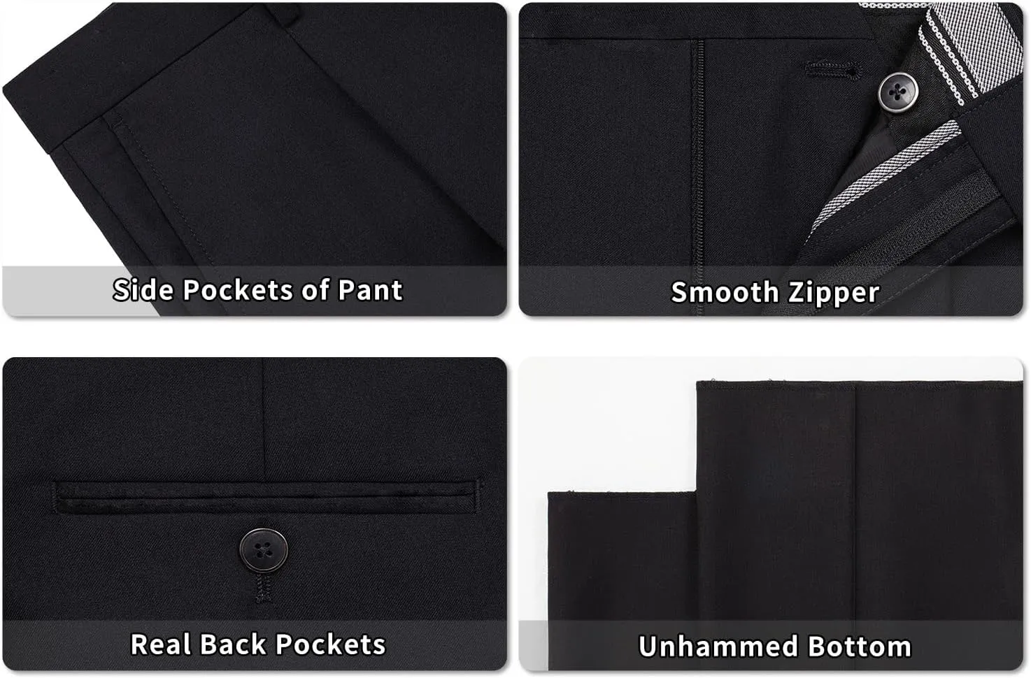 Men's 2 Piece Suits Classic Fit Single Breasted 2 Buttons Business Wedding Suit Jacket Blazer & Pleated Pants Set