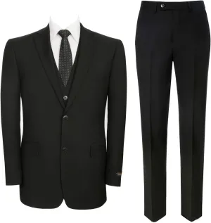 Men‘s 3 Piece Classic Fit Suit Set Two Buttons Solid Jacket Blazer Hidden Expandable Waist Pants & Vest