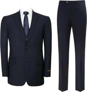 Men‘s 3 Piece Classic Fit Suit Set Two Buttons Solid Jacket Blazer Hidden Expandable Waist Pants & Vest