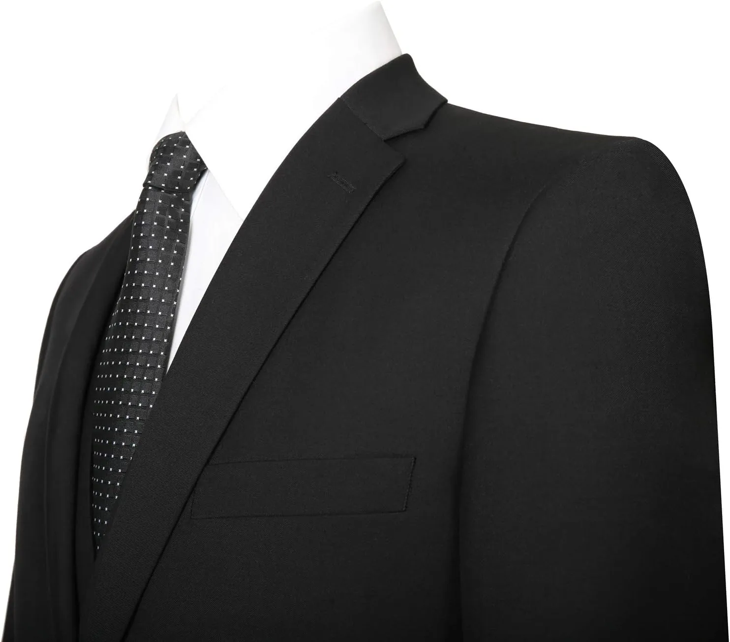 Men‘s 3 Piece Classic Fit Suit Set Two Buttons Solid Jacket Blazer Hidden Expandable Waist Pants & Vest