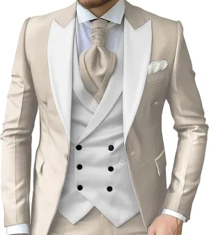 Mens 3 Piece Suits Slim Fit Tuxedo for Men Wedding Prom Suits Fashion Formal