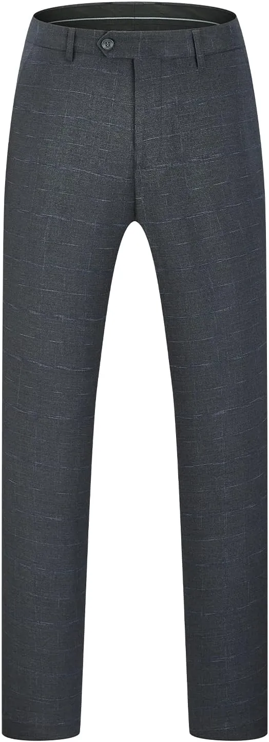 Mens 3 Piece Suits Slim Fit Tweed Suit Plaid Slim Fit Suits for Men One Button Suit Tuxedo Set