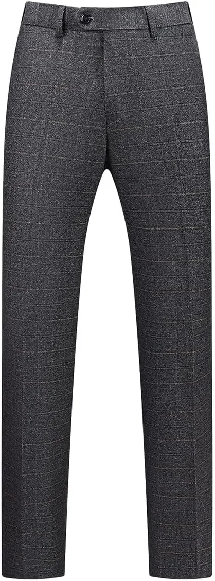 Mens 3 Piece Suits Slim Fit Tweed Suit Plaid Slim Fit Suits for Men One Button Suit Tuxedo Set