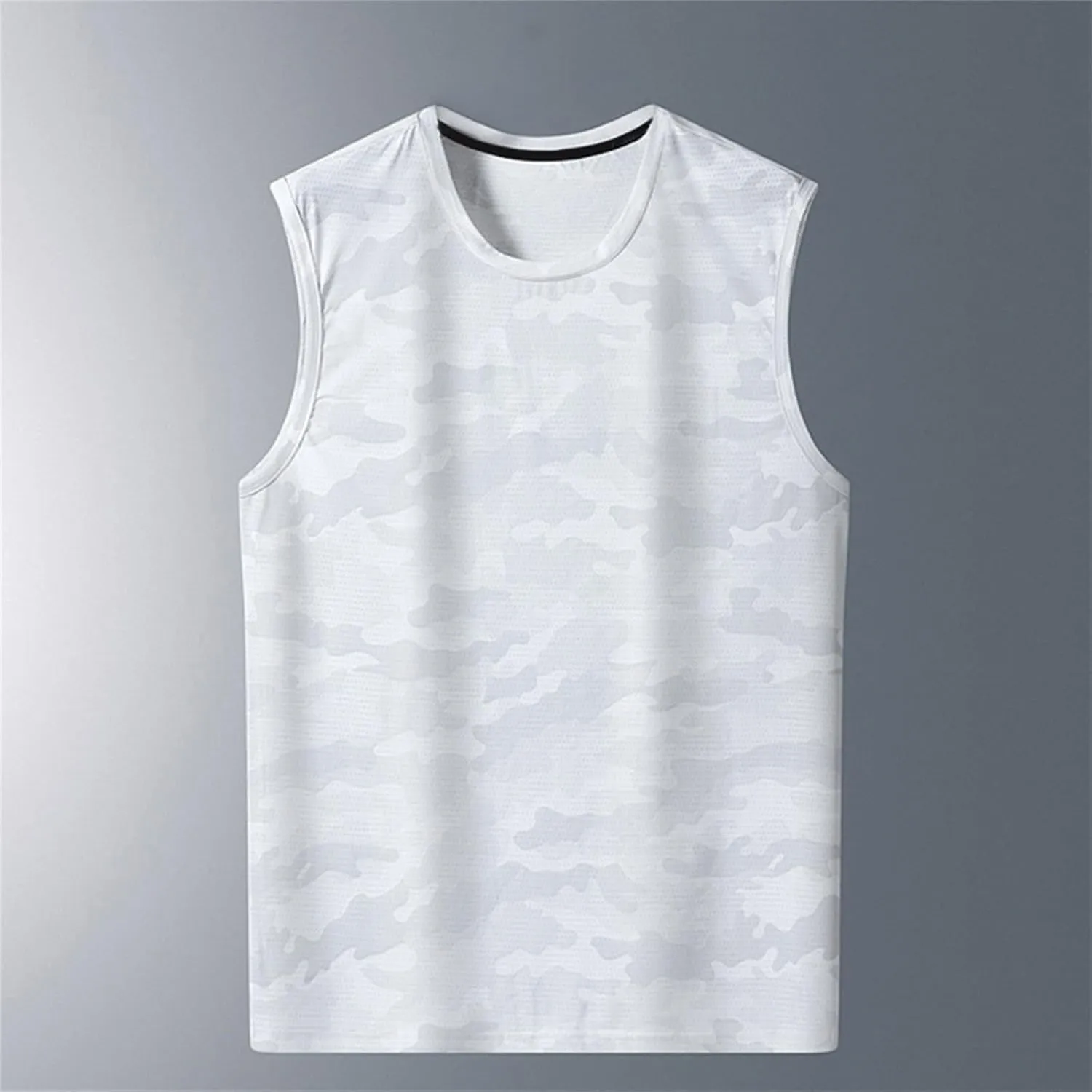 Men's Big and Tall Camo Print Tank Tops Quick Dry Breathable Summer Ice Silk Athletic Top Sleeveless Muscle Shirts
