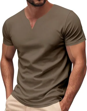Mens Big and Tall V Neck T Shirts Relaxed Fit Sports Workout Fitness Tee Shirt Summer Streetwear Athletic Hiking Tops
