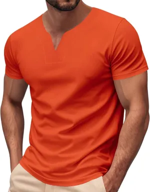 Mens Big and Tall V Neck T Shirts Relaxed Fit Sports Workout Fitness Tee Shirt Summer Streetwear Athletic Hiking Tops