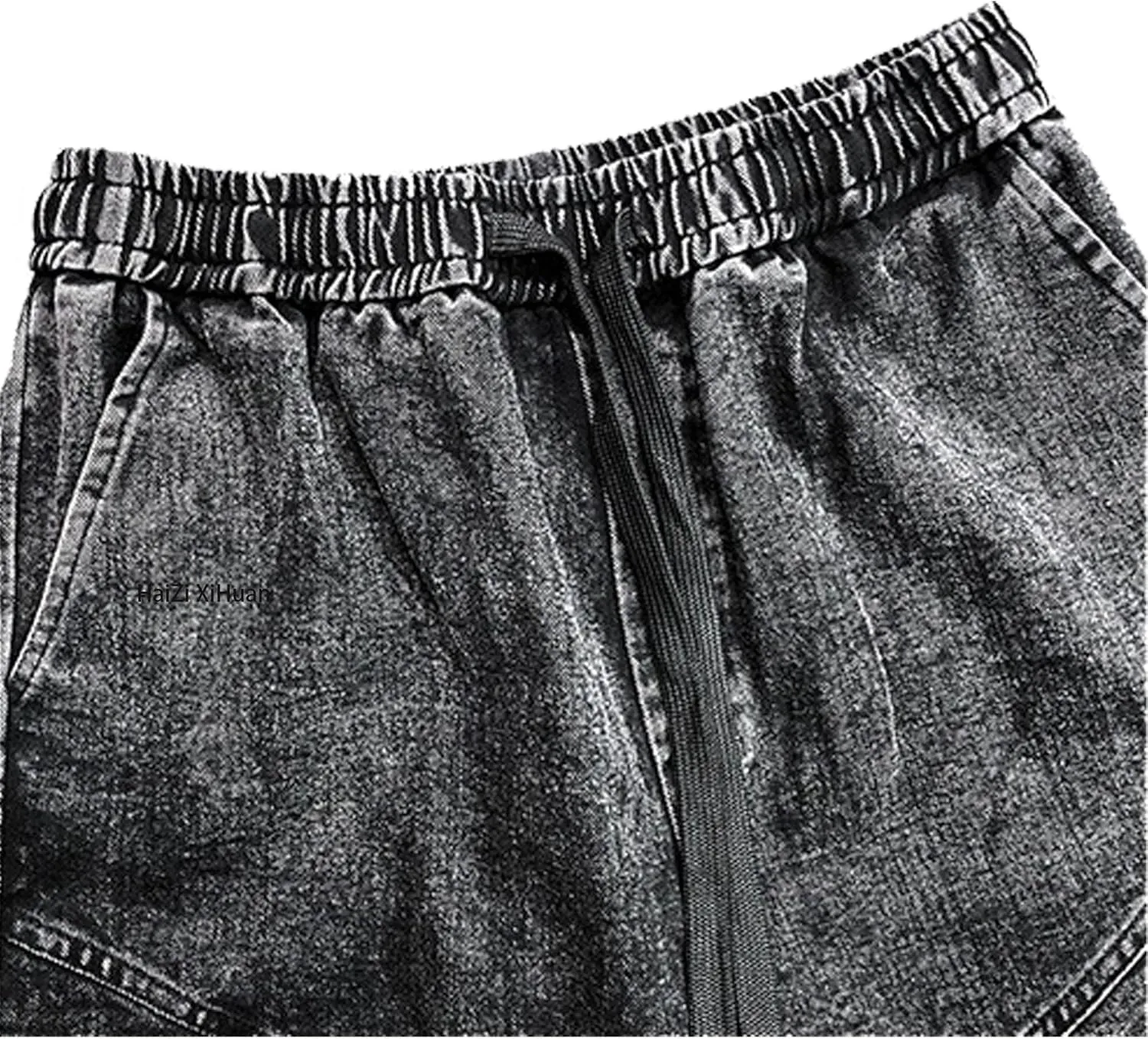 Men's Black Jeans Japanese Street Fashion Pants Vintage Casual Pants Multi Pocket Harem Cargo Pants Rave Pants