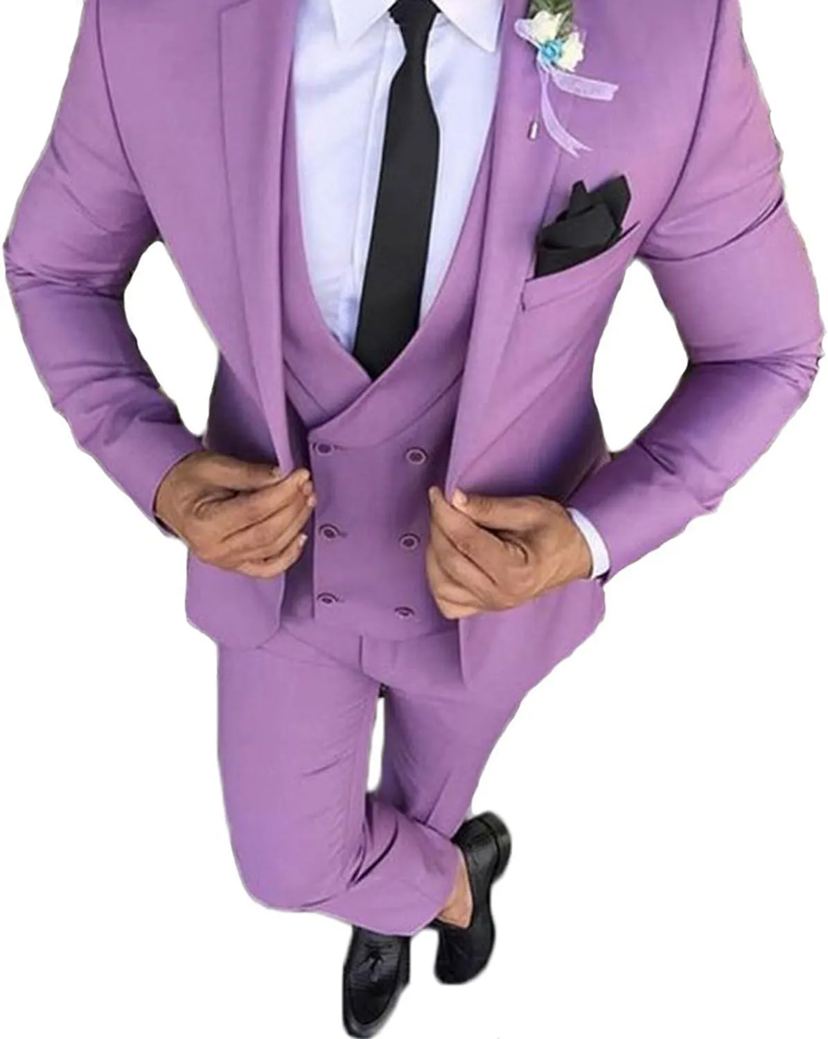 Mens Bright Colorful Suits Slim Fit Tuxedo Wedding Groom Suits,White,Yellow,Lavender,Blue