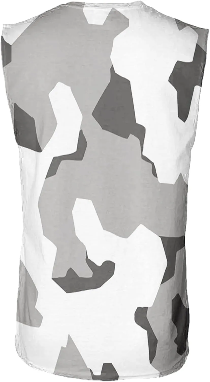 Men's Camo Print Tank Tops Big and Tall Camouflage Wild Sleeveless Vests Drying Athletic Sports Workout Muscle Shirts