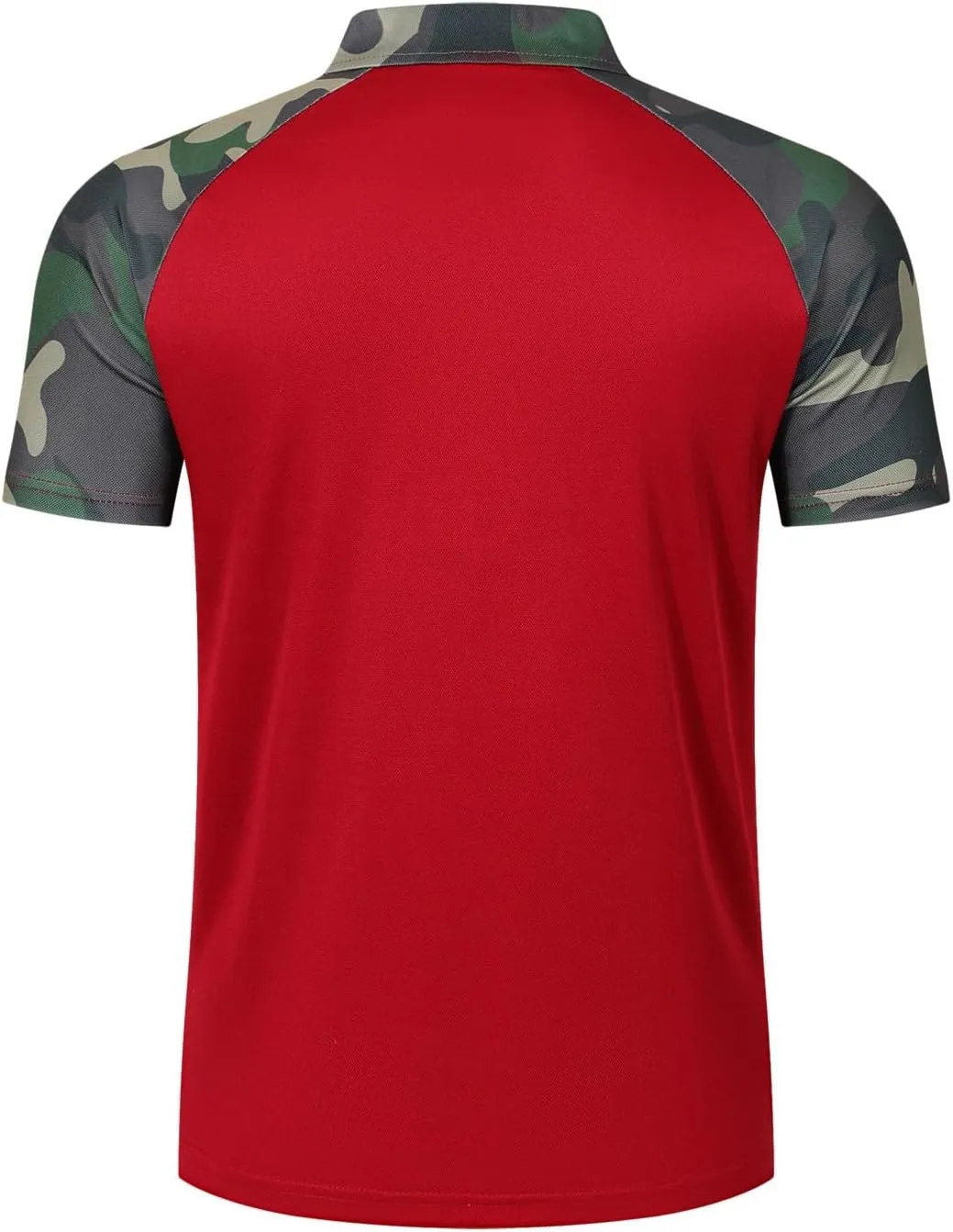 Men's Camo Raglan T-Shirts Summer Slim Muscle Fit Short Sleeve Tactical Shirts Athletic Quick Dry Collared Golf Shirt