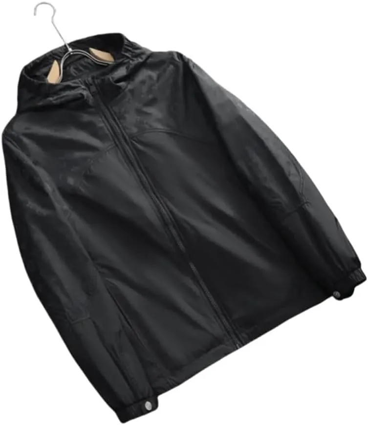 Men's Camping Mountaineering Windproof British Wind Hooded Simple Windproof Rain Coat Storm Jacket
