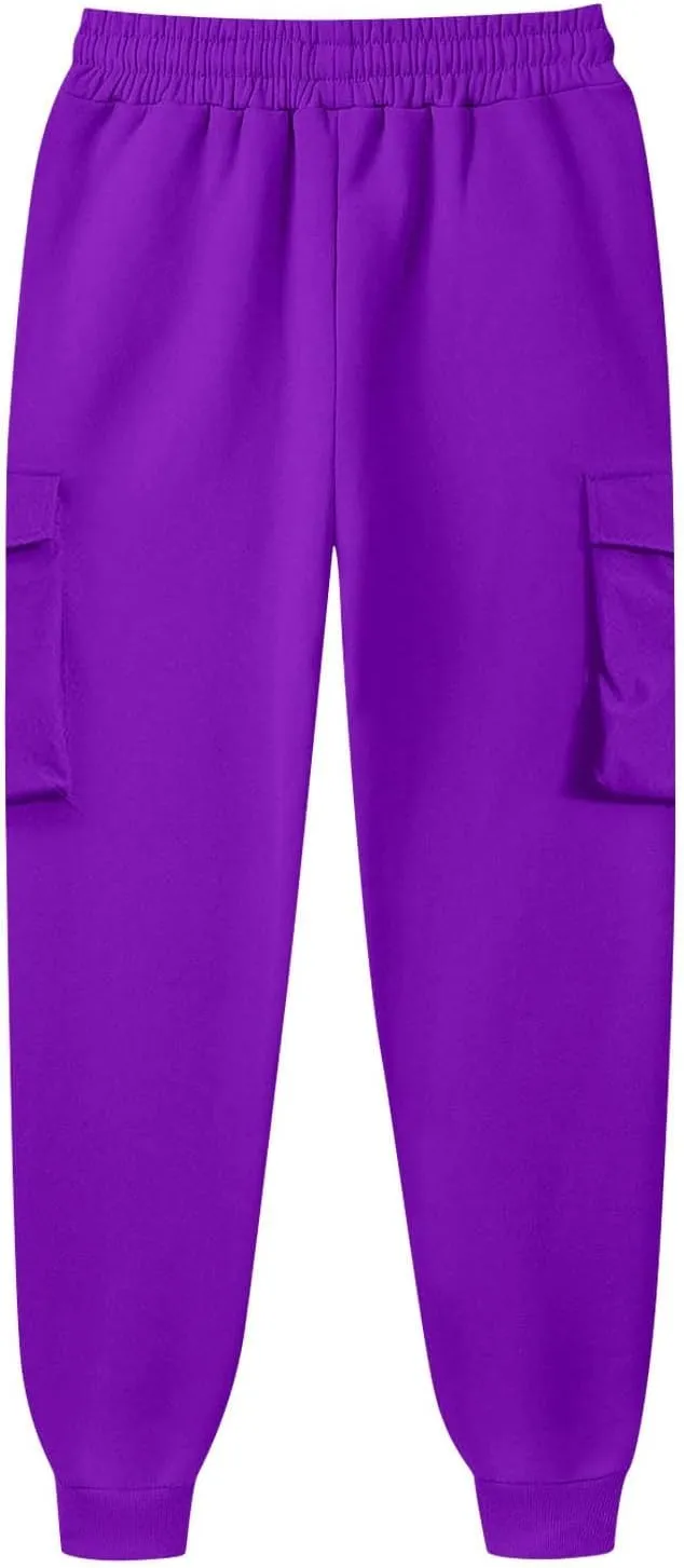 Mens Cargo Pants Relaxed Fit Street Fashion Leisure Loose Sports Running Solid Color Lace Up Pants Gray Sweatpants