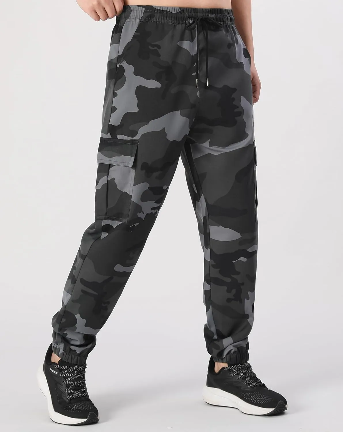 Mens Casual Cargo Pants Joggers Pants Workout Pants Multi Pockets