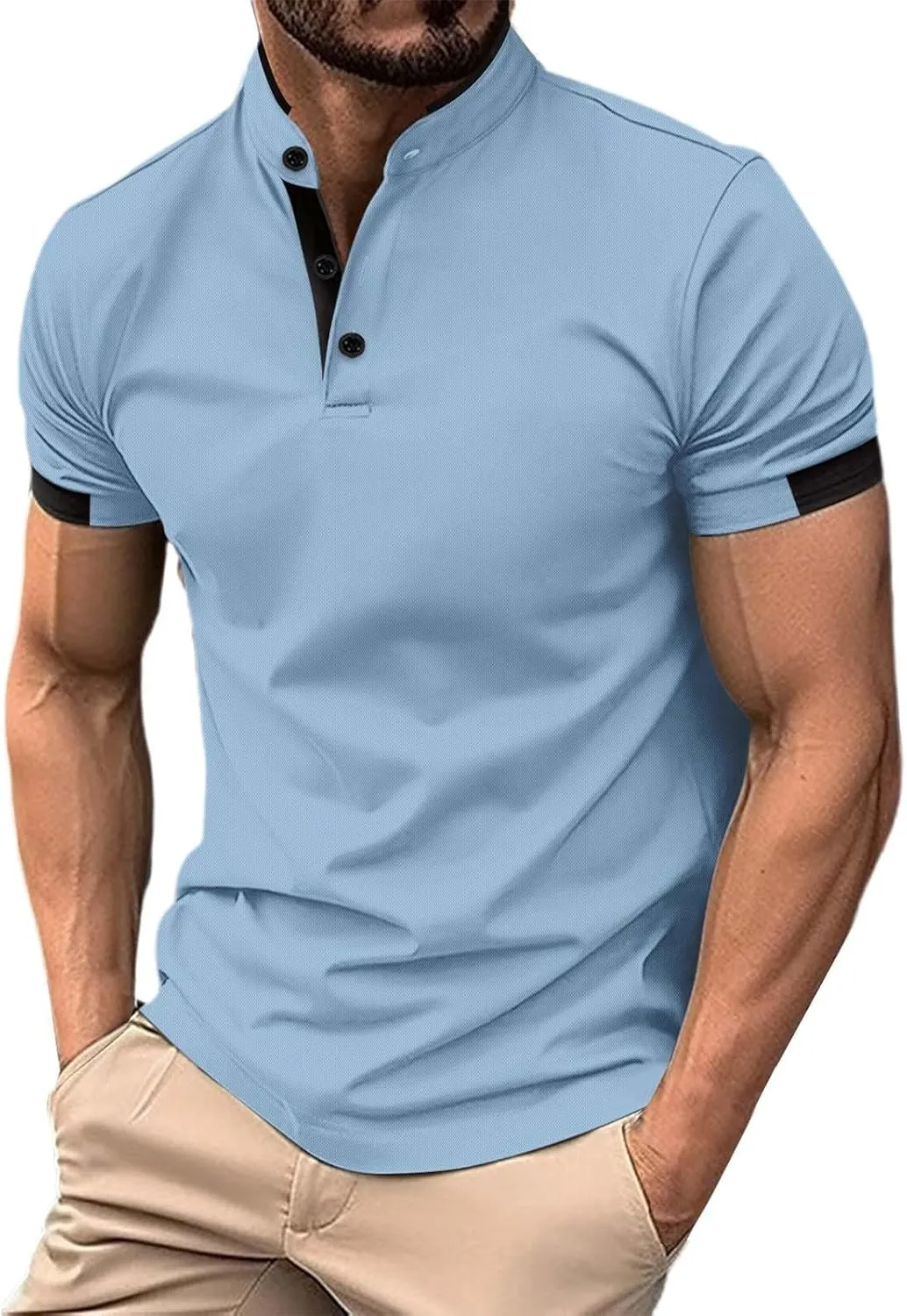 Mens Casual Golf Shirts 2025 Stylish Moisture Wicking Performance Short Sleeve Pique Polo Shirt Classic Office Tops