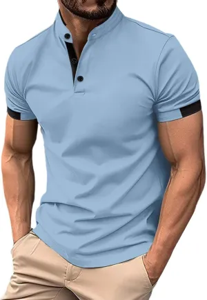 Mens Casual Golf Shirts 2025 Stylish Moisture Wicking Performance Short Sleeve Pique Polo Shirt Classic Office Tops