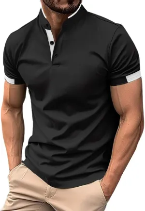 Mens Casual Golf Shirts 2025 Stylish Moisture Wicking Performance Short Sleeve Pique Polo Shirt Classic Office Tops