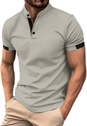 Mens Casual Golf Shirts 2025 Stylish Moisture Wicking Performance Short Sleeve Pique Polo Shirt Classic Office Tops