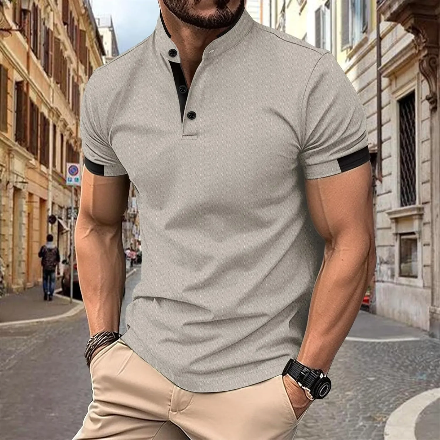 Mens Casual Golf Shirts 2025 Stylish Moisture Wicking Performance Short Sleeve Pique Polo Shirt Classic Office Tops
