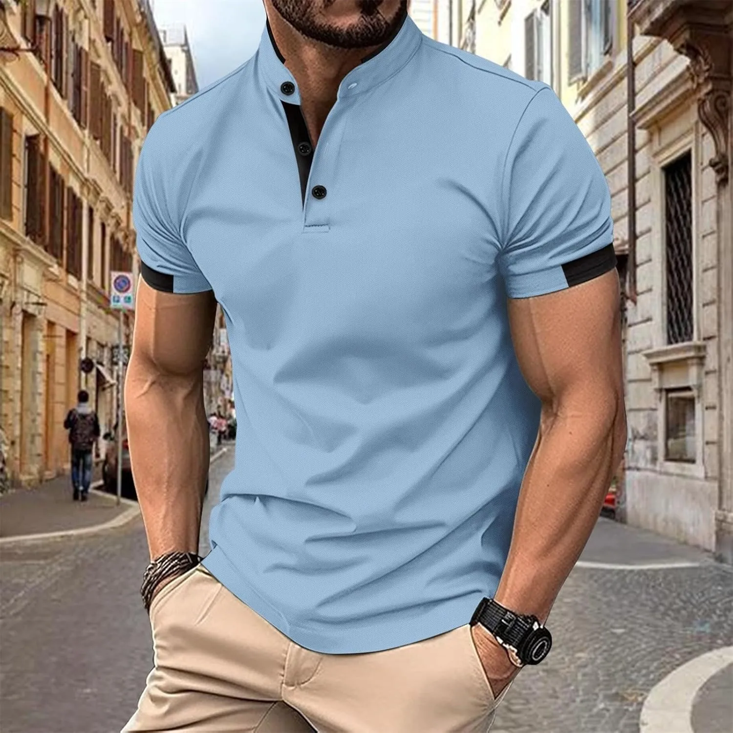 Mens Casual Golf Shirts 2025 Stylish Moisture Wicking Performance Short Sleeve Pique Polo Shirt Classic Office Tops