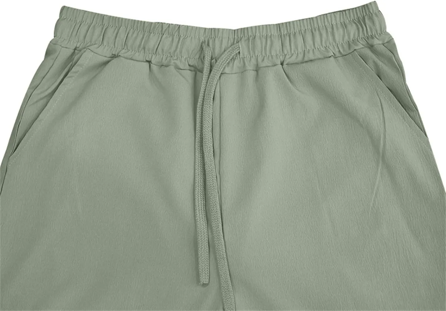 Men's Casual Linen Pants Elastic Waist Drawstring Yoga Beach Pants Casual Lightweight Loose Fit Trousers Baggy Pants