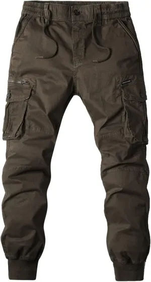 Mens Casual Pants Cargo Joggers Sweatpants Slim Fit Stretch Trousers Tactical Outdoor Military Army Pants