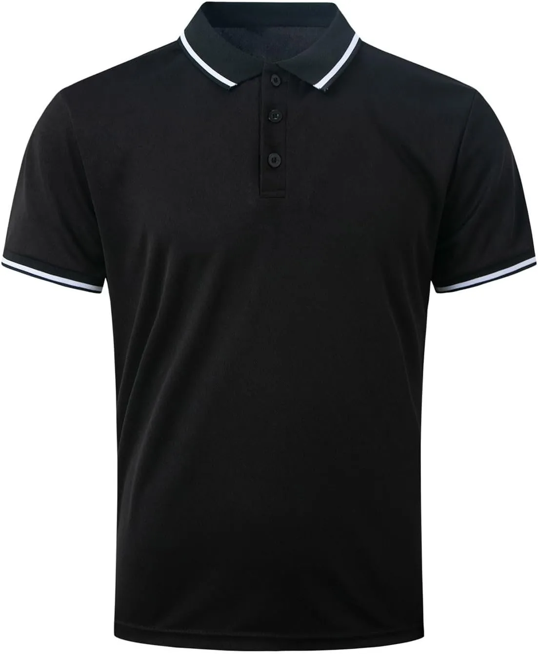 Men's Casual Polo Shirts Classic Stripes Collared Slim Fit Golf Shirt Fashion Short Sleeve Button Business Work Tops