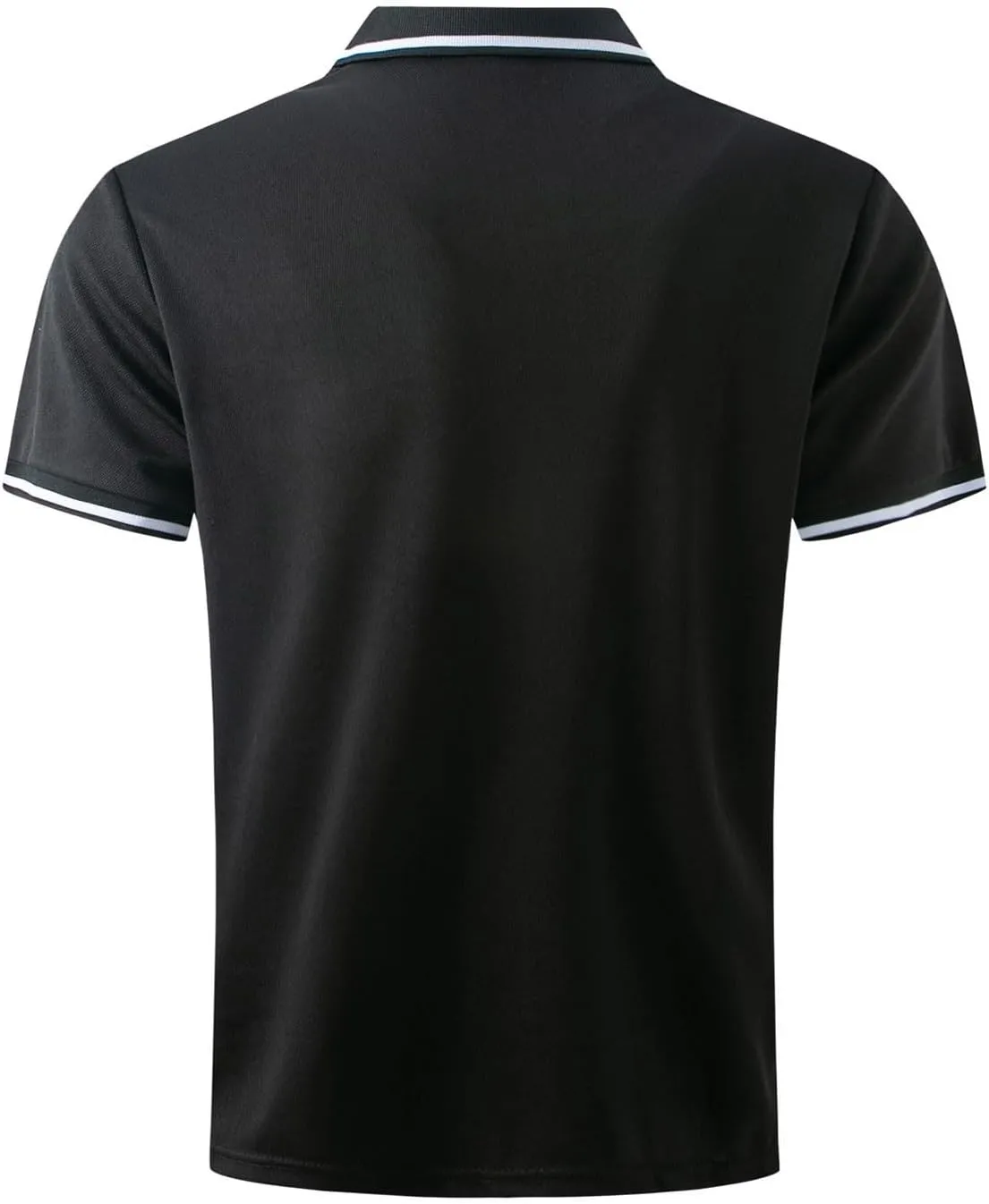 Men's Casual Polo Shirts Classic Stripes Collared Slim Fit Golf Shirt Fashion Short Sleeve Button Business Work Tops