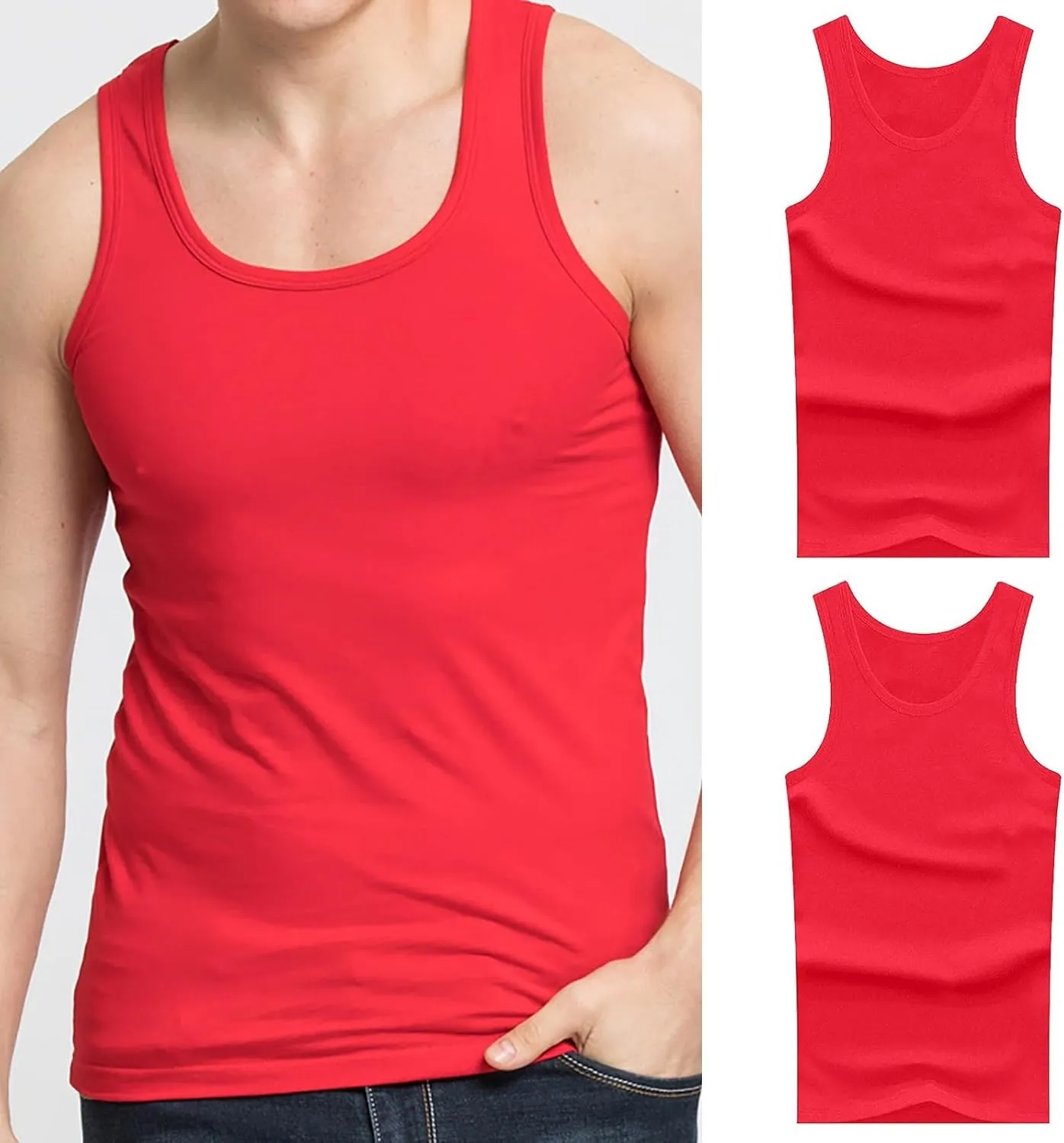 Mens Cotton Gym Tank Tops Athletic Sleeveless Bodybuilding Workout Muscle Shirts Dry Fit Moisture Wicking Sweatshirts
