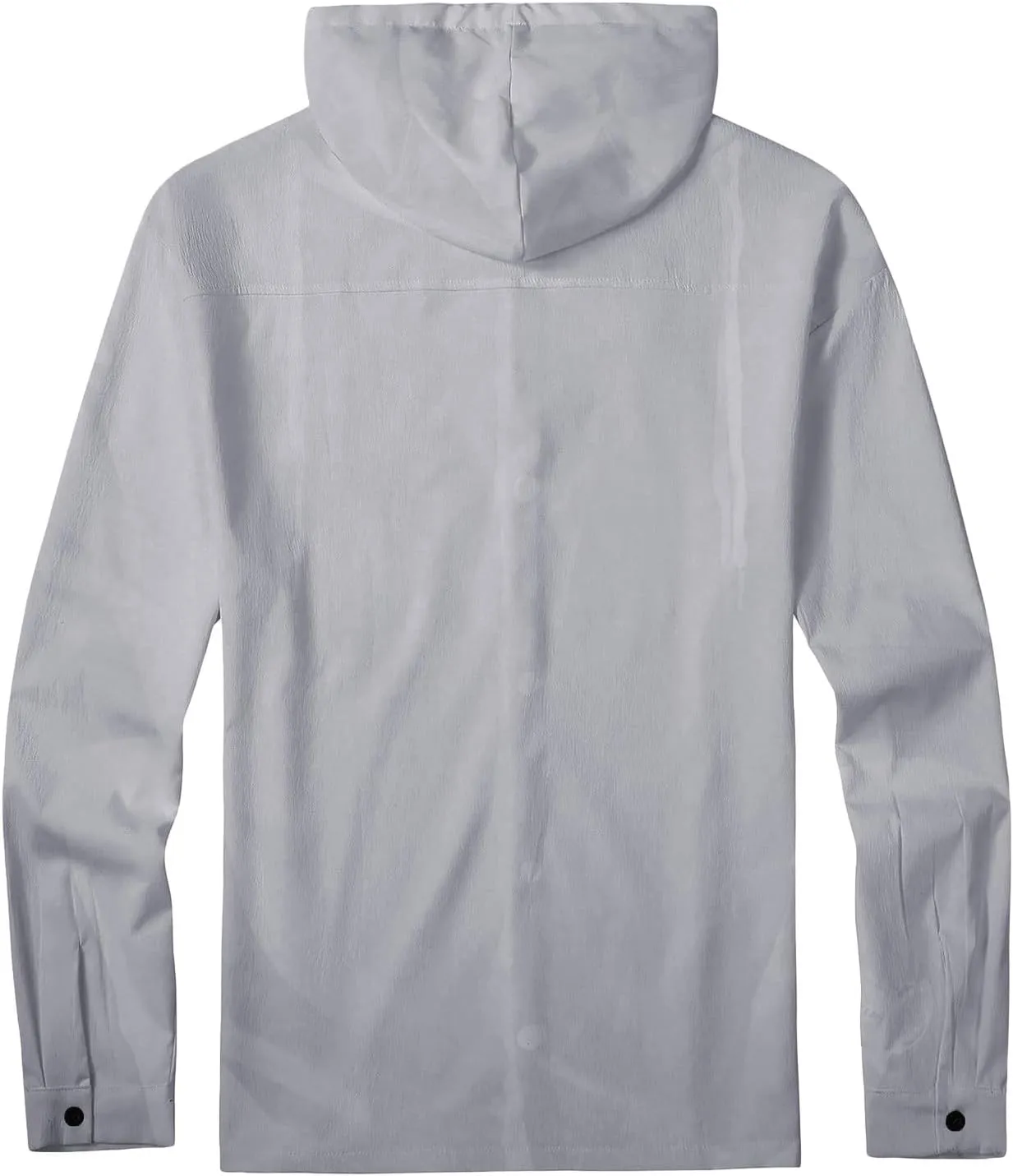 Mens Cotton Linen Shirts Button Down Long Sleeve Hoodies Trendy Pullovers Top Breathabe Quick Dry Beach Tee Shirt