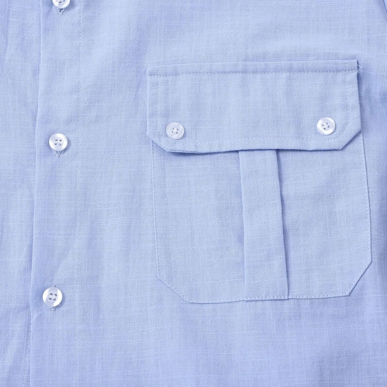 Men's Cotton Linen Shirts Retro Multi-Pockets Lapel Long Sleeve Workwear Breathable Quick Dry Summer Tropical Tops