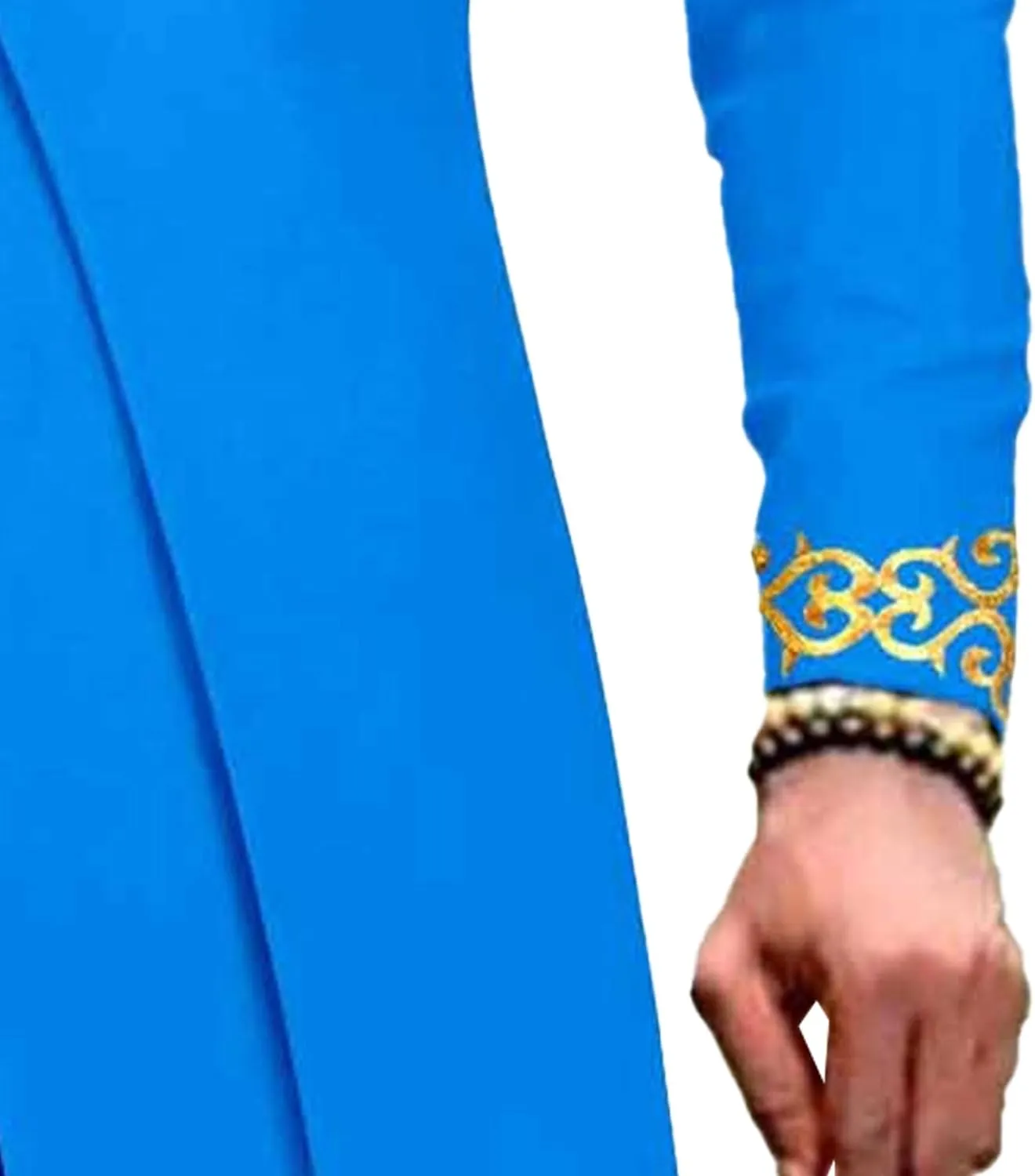 Men's Double Breasted Slim Fit Embroidery Suits African Chain Decorate Ethnic Suits Slim Fit Blazer Pants Outfits