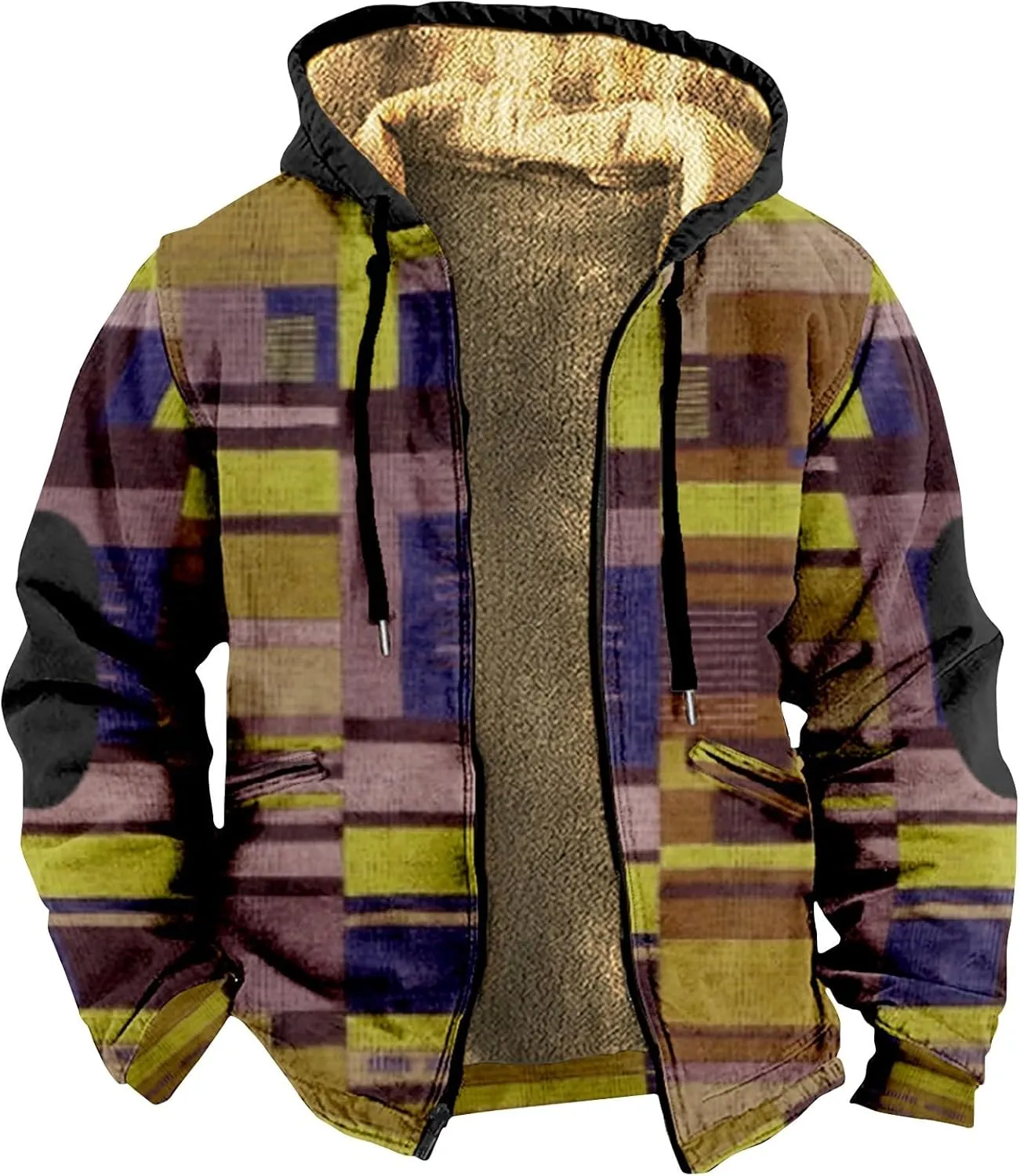 Men's Fashion Outdoor Jacket Long Sleeve Zipper Hooded Simple Elegant Coat Hiking Travel for Men