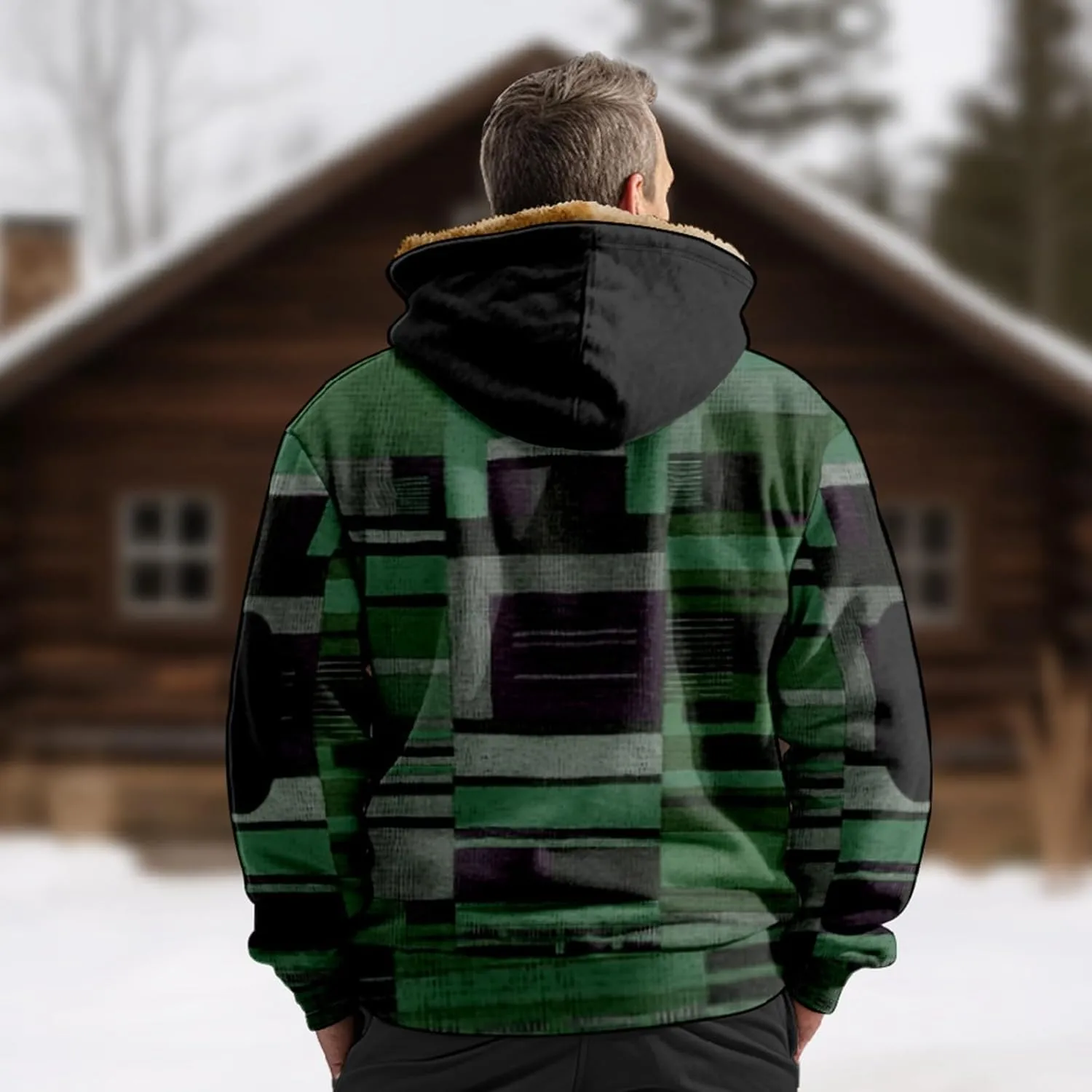 Men's Fashion Outdoor Jacket Long Sleeve Zipper Hooded Simple Elegant Coat Hiking Travel for Men