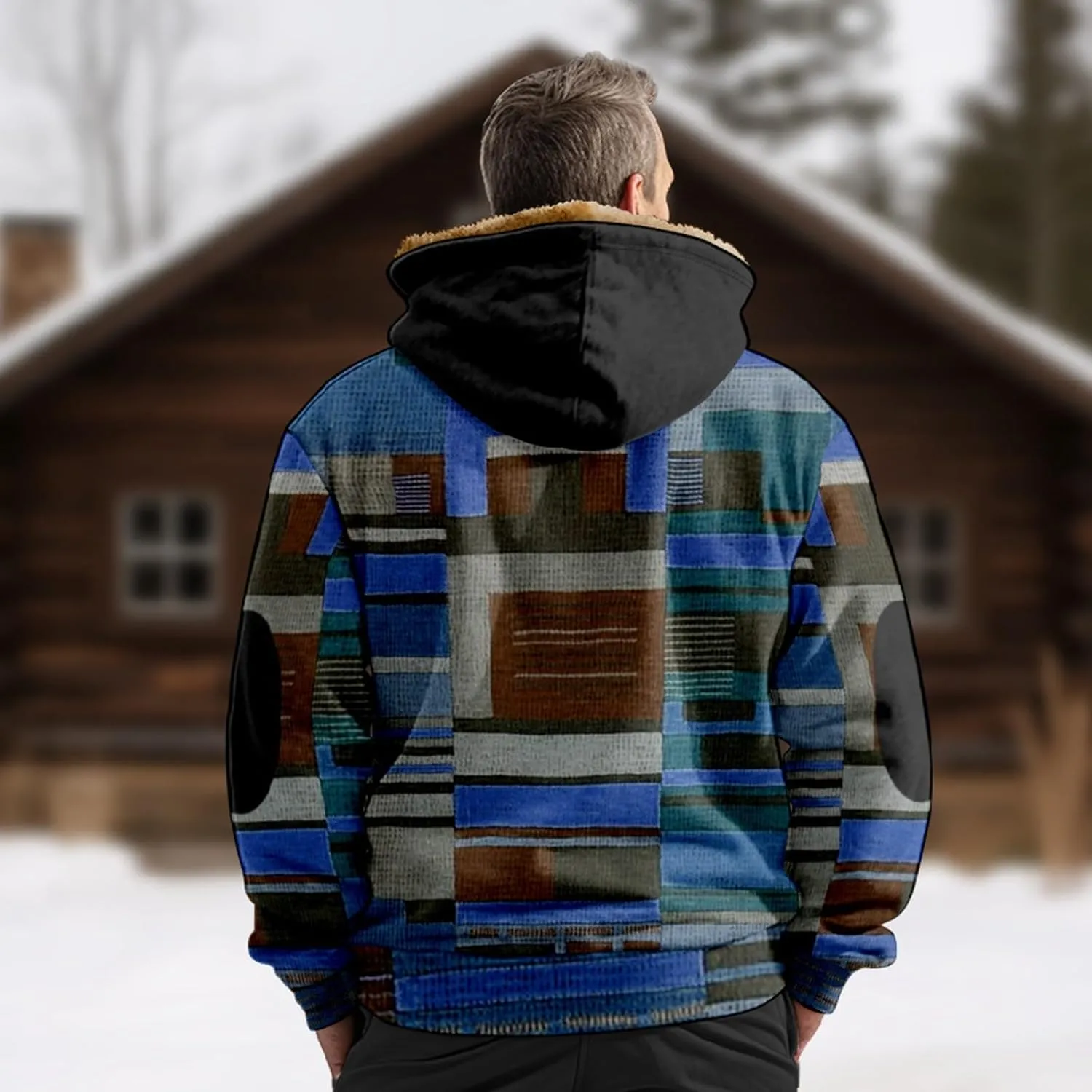 Men's Fashion Outdoor Jacket Long Sleeve Zipper Hooded Simple Elegant Coat Hiking Travel for Men