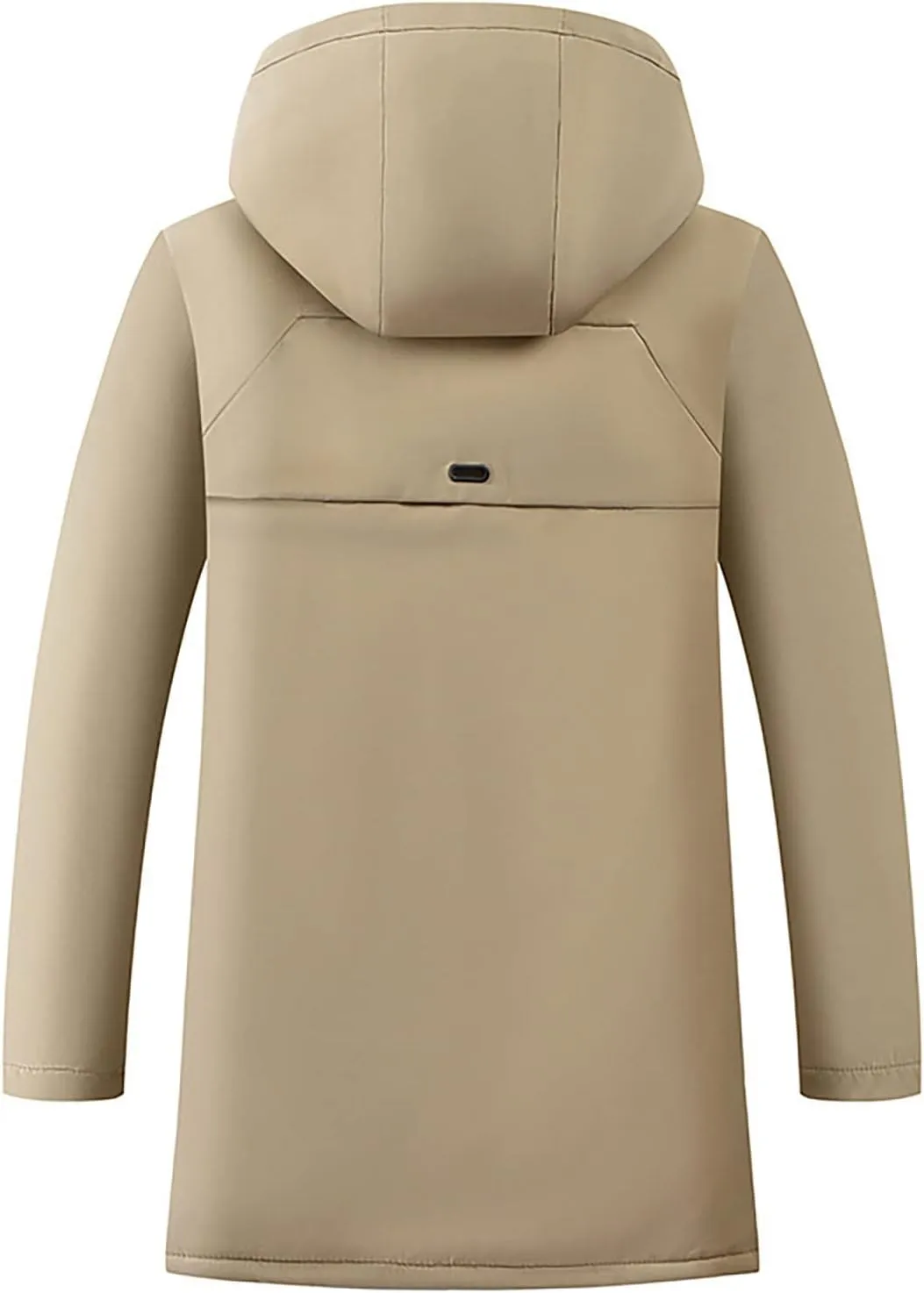 Men's Fleece Hoodie Autumn Winter Zipper Warm Down Jacket Hooded Plush Solid Color Cotton Coat