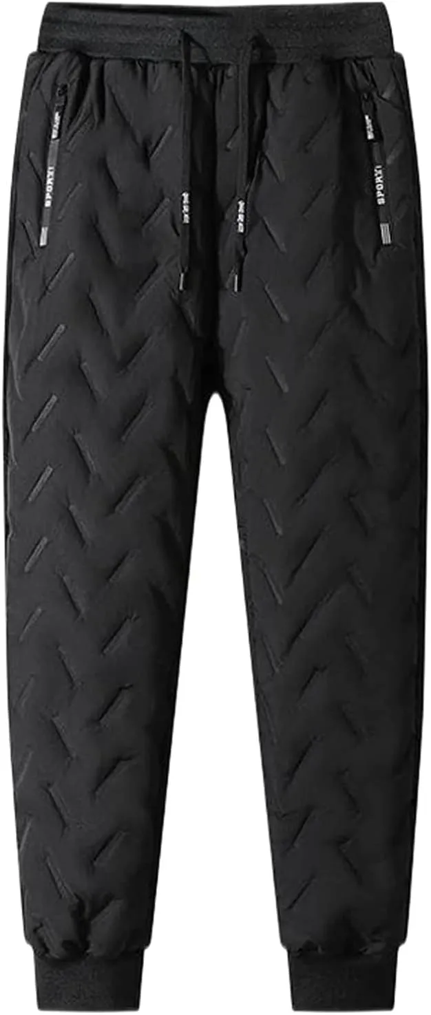 Men's Fleece Lined Sweatpants Winter Warm Pants Jogger Lounge Athletic Running Jogger Pants with Pockets