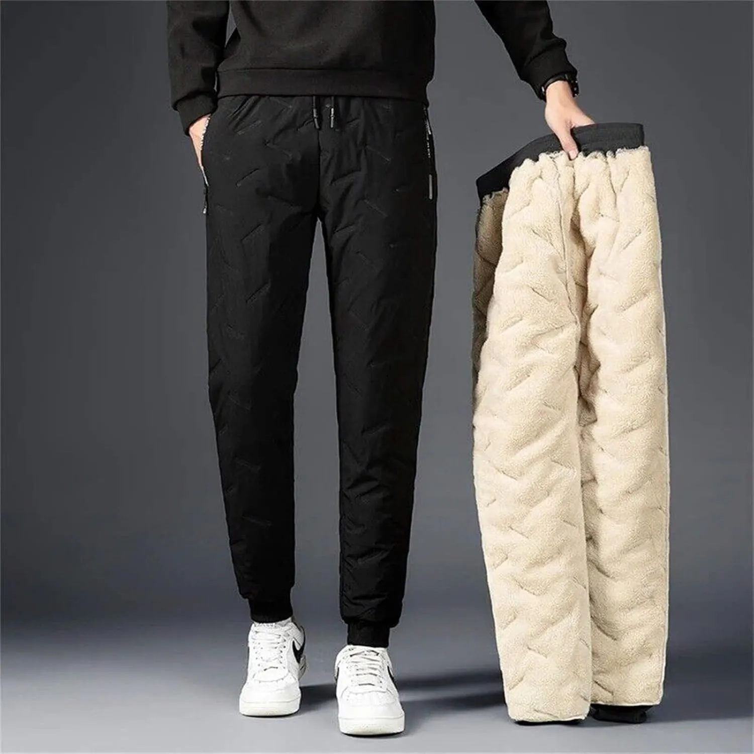 Men's Fleece Lined Sweatpants Winter Warm Pants Jogger Lounge Athletic Running Jogger Pants with Pockets