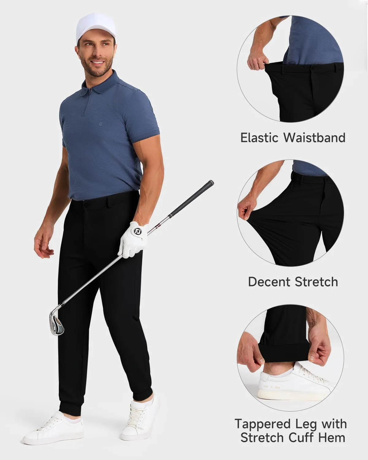 Men's Golf Joggers Pants with 5 Pockets Stretch Fit Work Dress Athletic Jogger Sweatpants for Running Gym