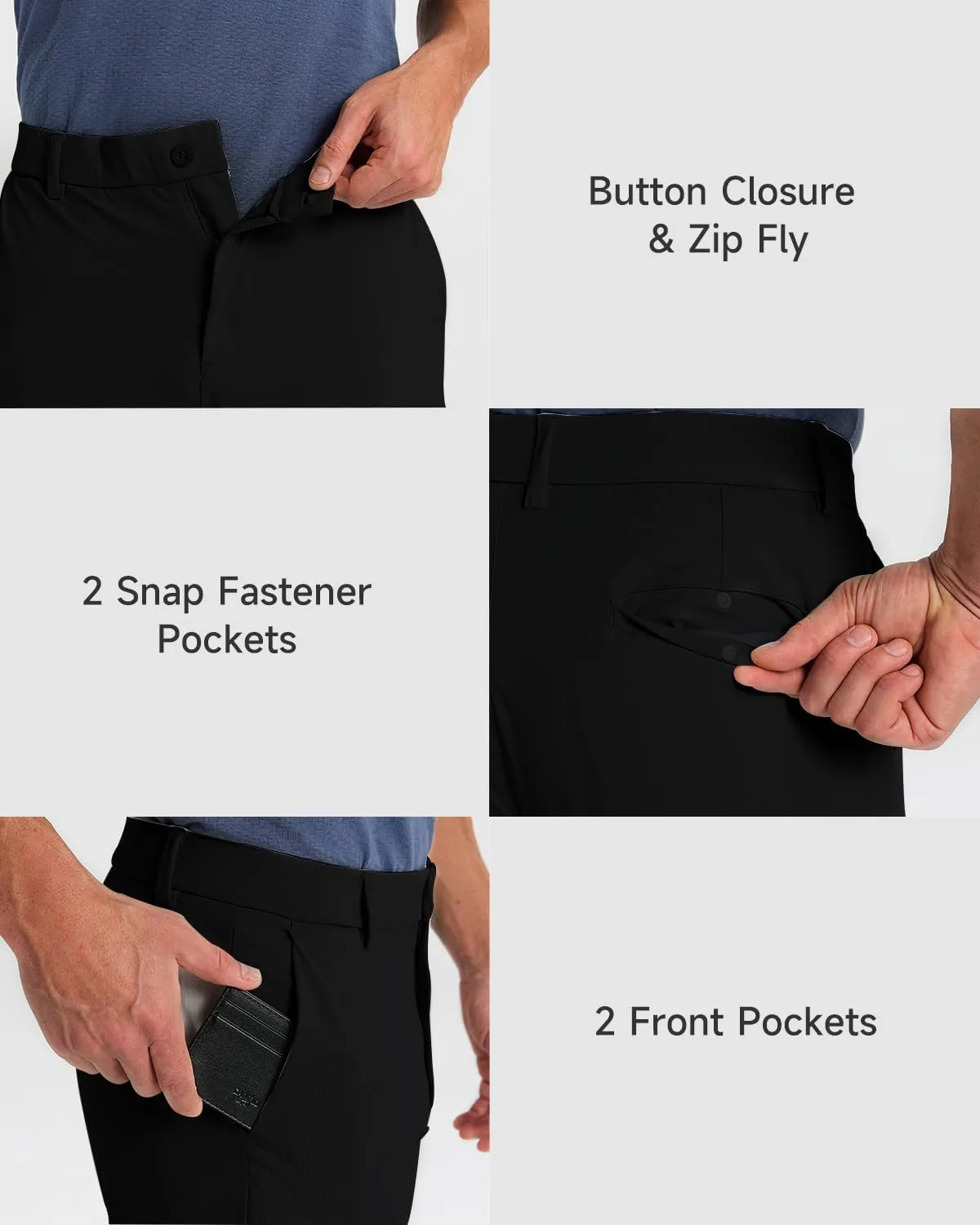 Men's Golf Joggers Pants with 5 Pockets Stretch Fit Work Dress Athletic Jogger Sweatpants for Running Gym