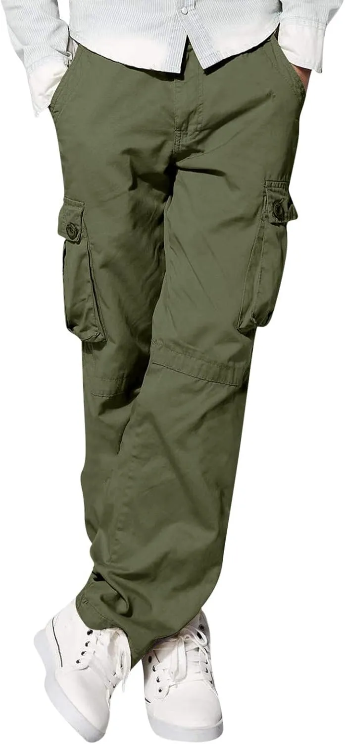 Men's Hiking Pants Casual Stretch Relaxed-Fit Cargo Pants with Multi-Pocket Outdoor Sports Workout Athletic Work Pants